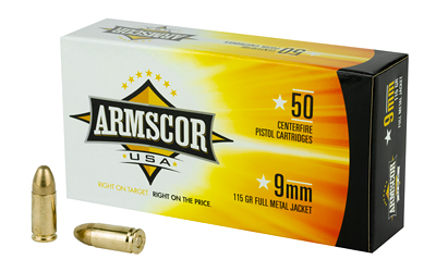 ARMSCOR 9MM 115GR FMJ 50/1000 50 ROUND BOX
