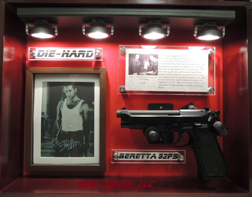 LIMITED EDITION Beretta 92FS Pistol Display Case Die Hard